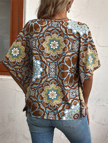 Frida™ – Vintage Mönstrad Vardagsskjorta