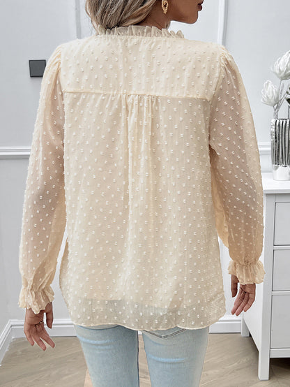 Venice™ – Elegant V-ringad Transparent Blus för Dam