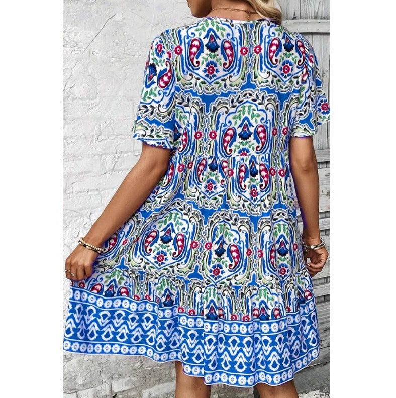 Lill™ – Boho Miniklänning med Volangkant för Dam