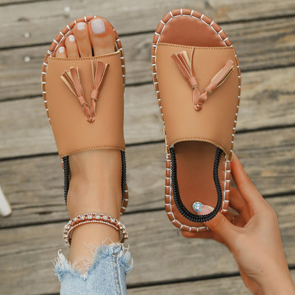 Freja™ – Tofsprydda Sommarsandaler för Dam