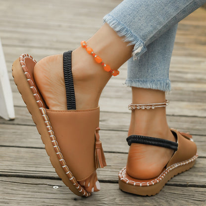 Freja™ – Tofsprydda Sommarsandaler för Dam