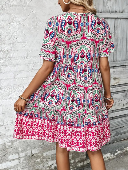 Lill™ – Boho Miniklänning med Volangkant för Dam