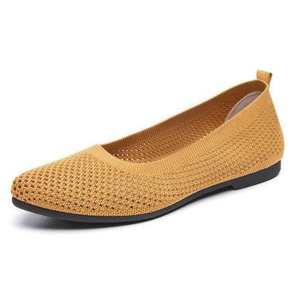 Anja™ – Avslappnade Stickade Spetsiga Flats för Dam