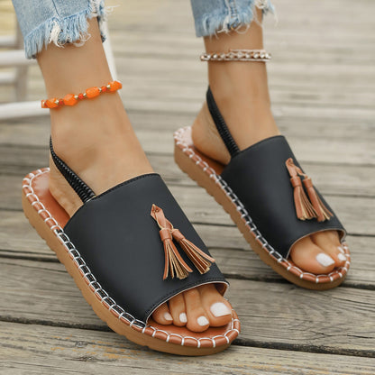 Freja™ – Tofsprydda Sommarsandaler för Dam