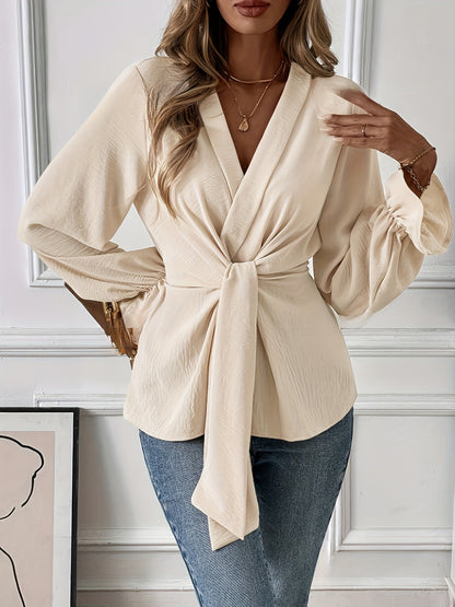 Liza™ – Långärmad Blus med Volanger för Dam