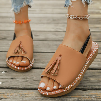Freja™ – Tofsprydda Sommarsandaler för Dam