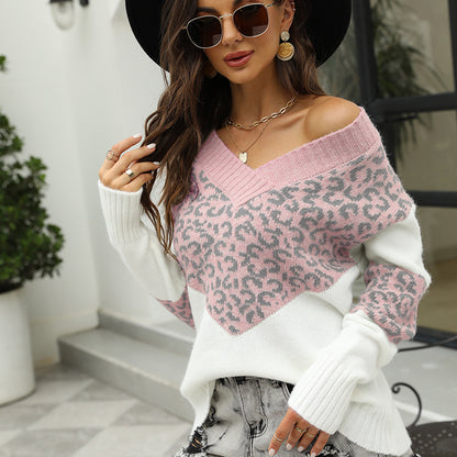 Thalia™ - V-ringad Leopardtröja