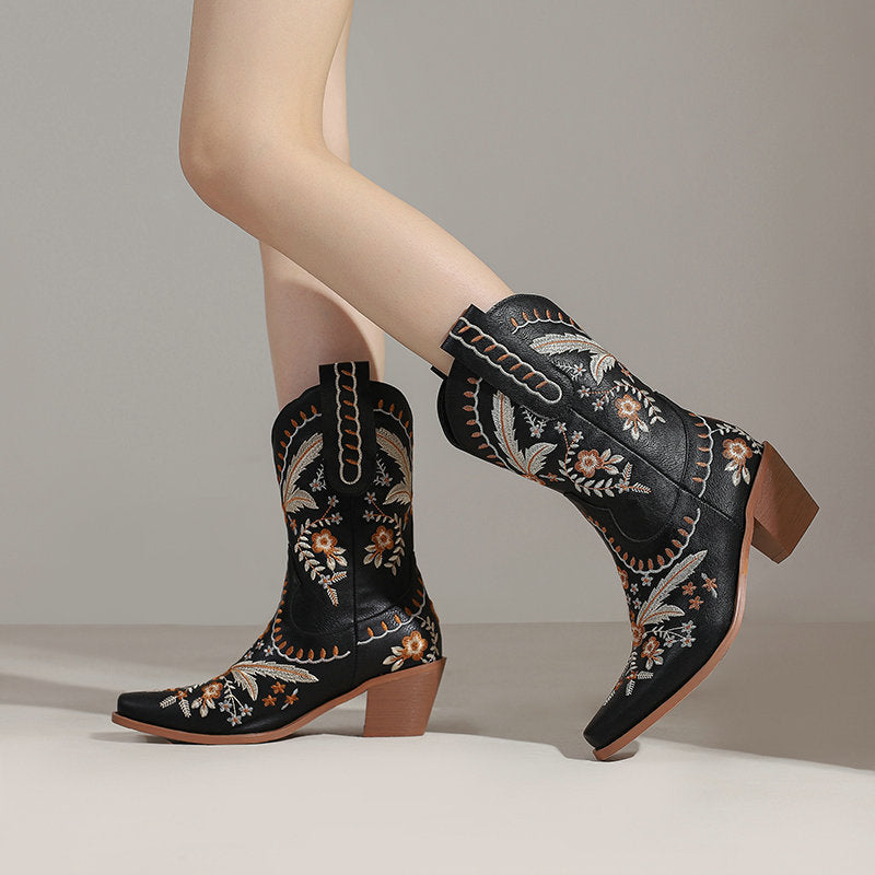 Ellah™ – Broderade Cowboyboots för Dam