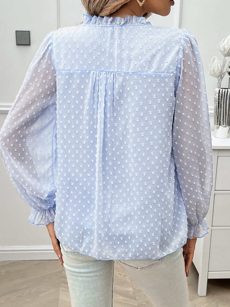 Venice™ – Elegant V-ringad Transparent Blus för Dam