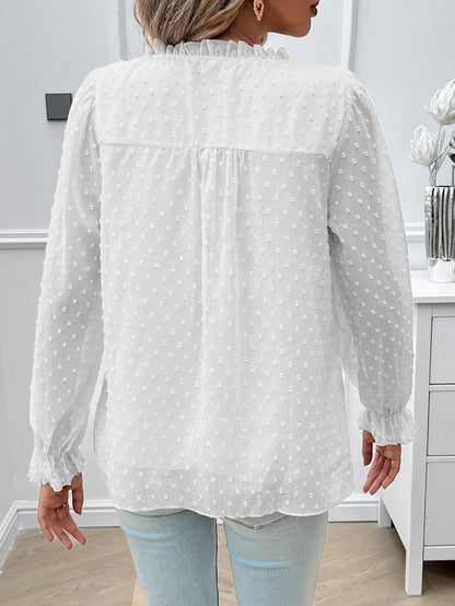 Venice™ – Elegant V-ringad Transparent Blus för Dam