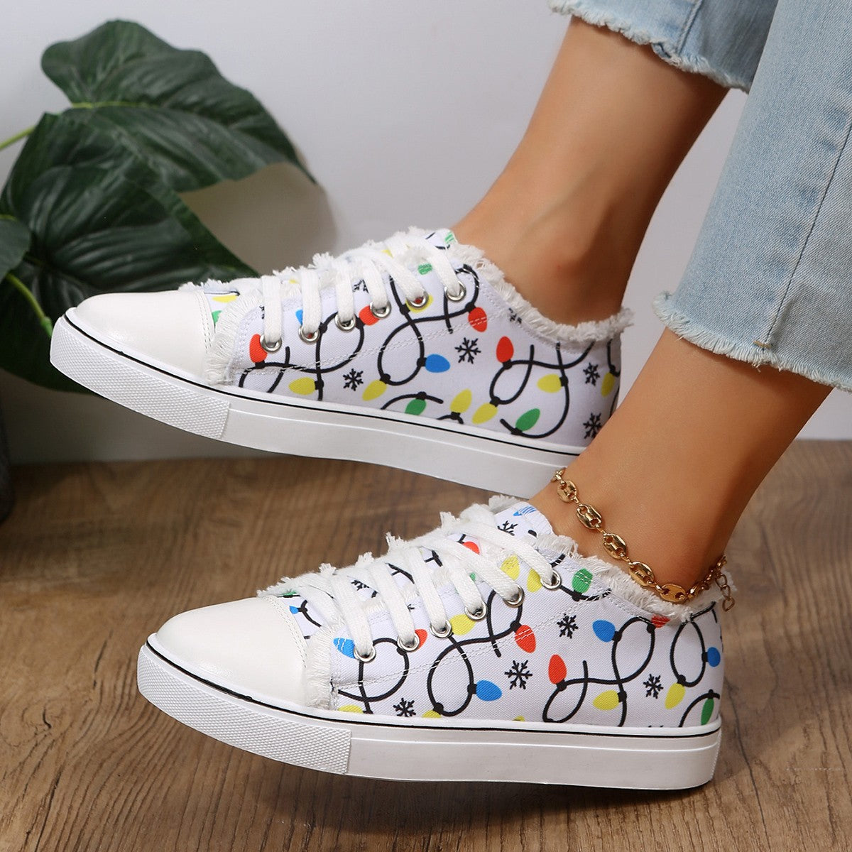 Felicia™ – Dam Snörade Platta Sneakers