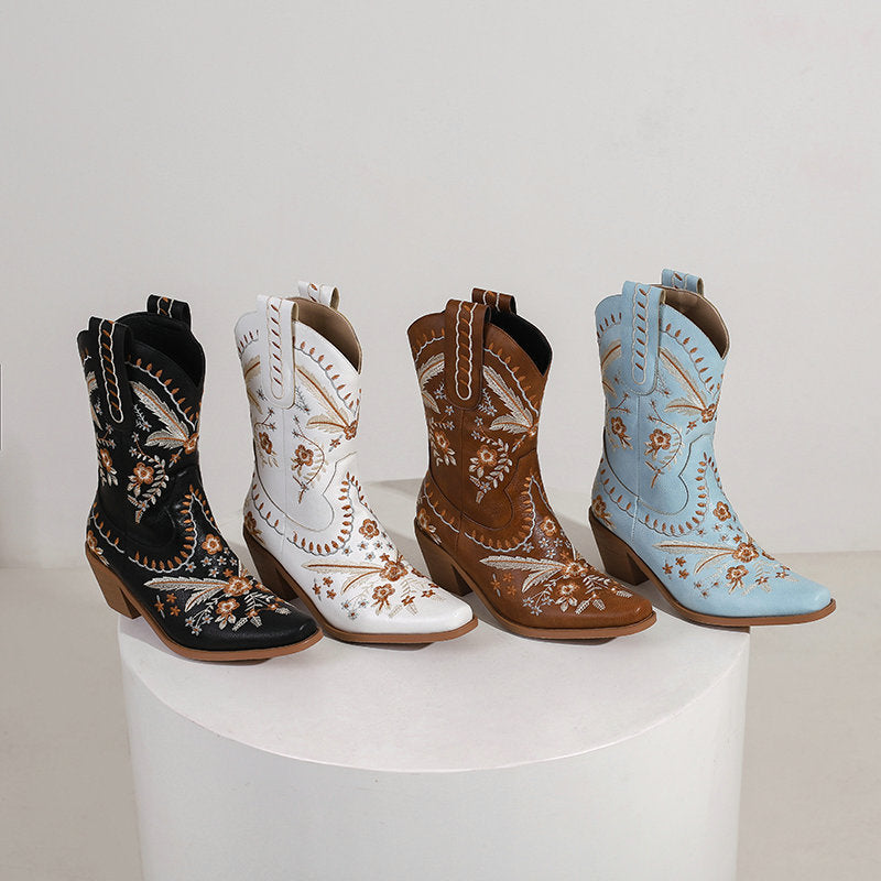 Ellah™ – Broderade Cowboyboots för Dam