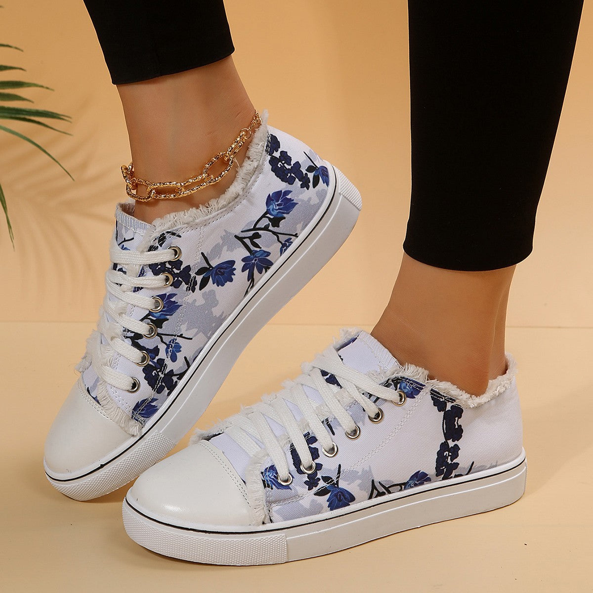 Felicia™ – Dam Snörade Platta Sneakers