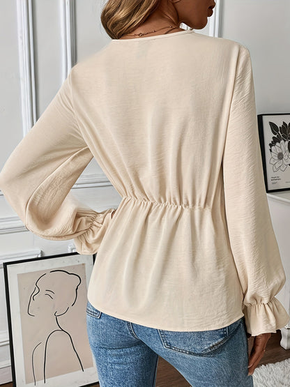 Liza™ – Långärmad Blus med Volanger för Dam
