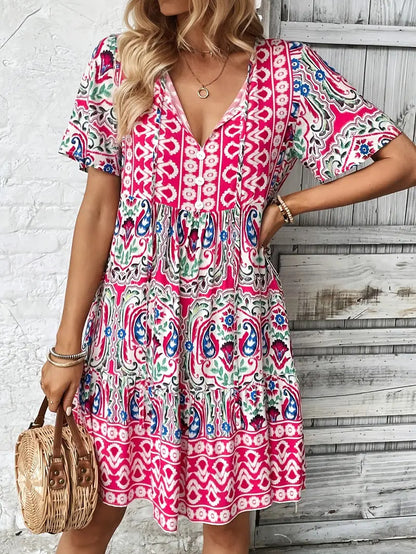 Lill™ – Boho Miniklänning med Volangkant för Dam
