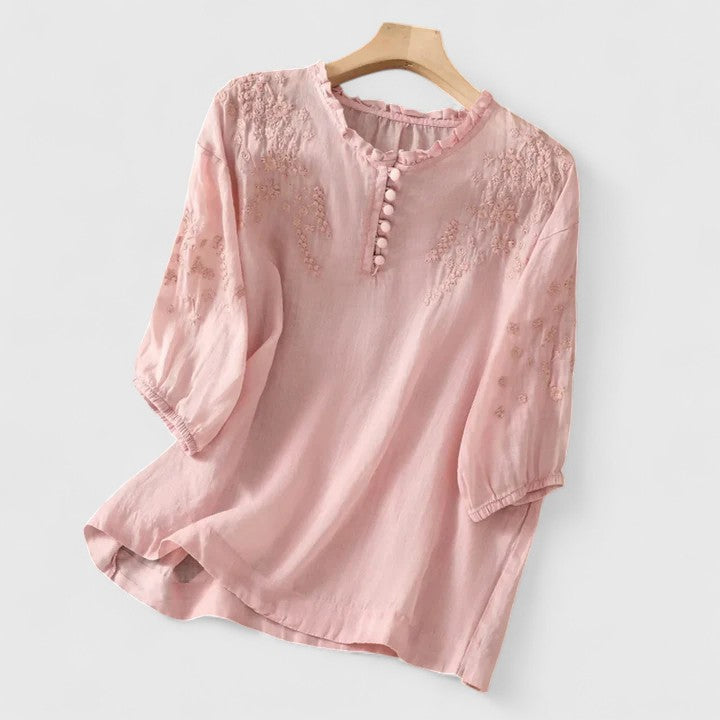 Nora™ - Bomullsvoile Blus