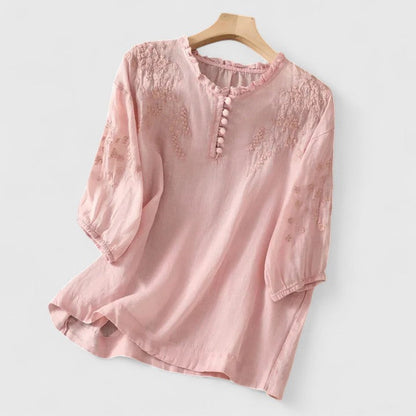Nora™ - Bomullsvoile Blus
