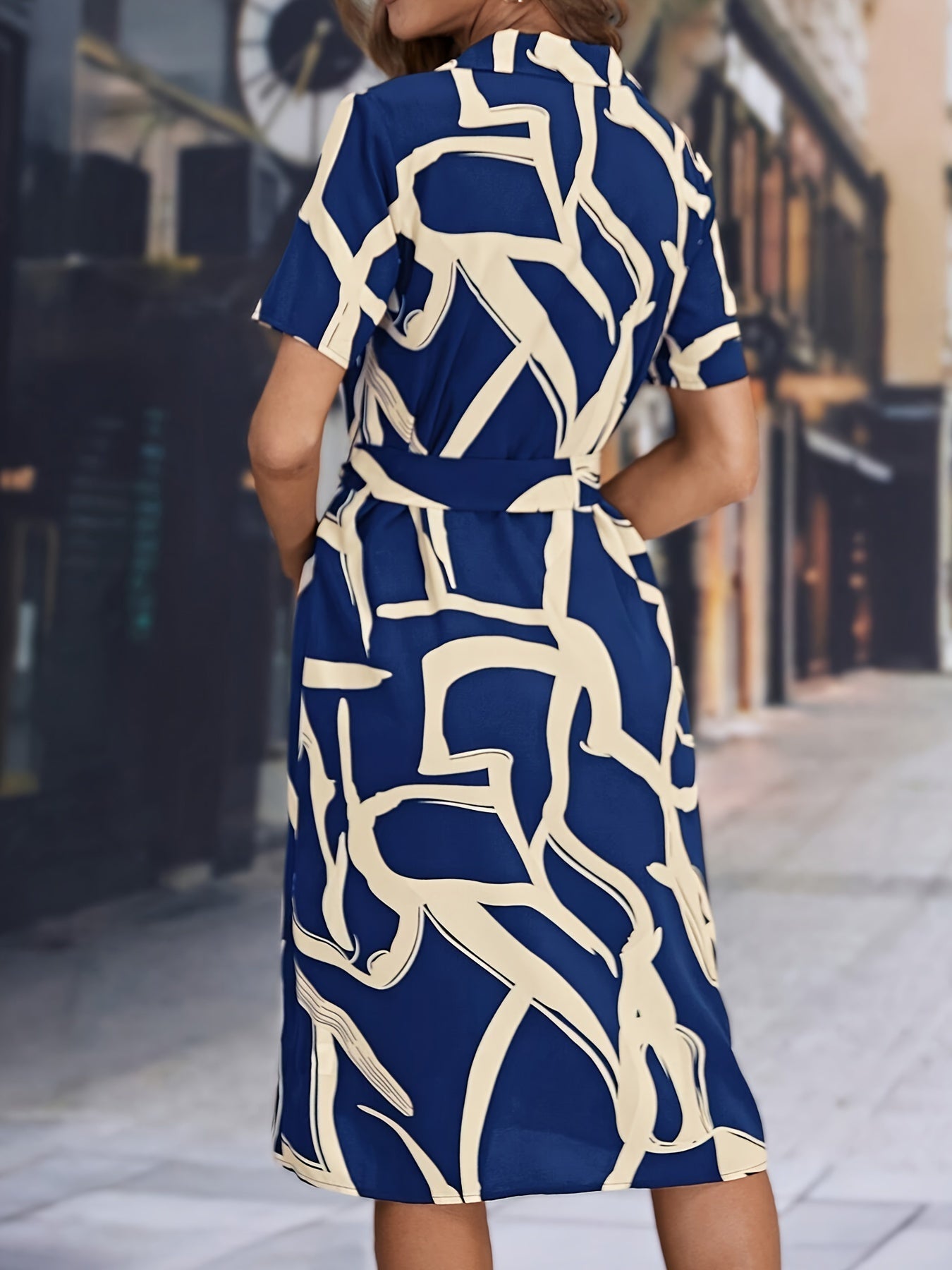 Elin™ - Damers Elegant Randig Klänning