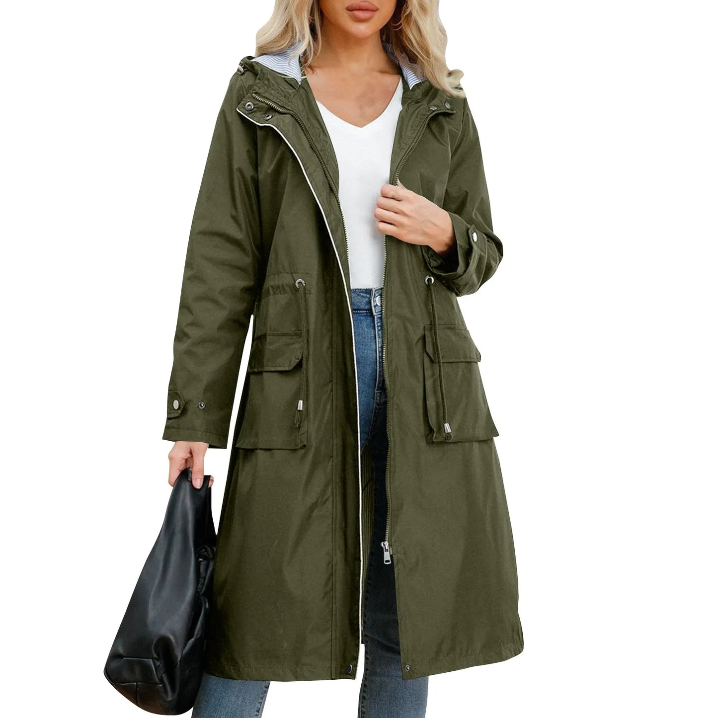 Amie™ - Hooded Lång Trenchcoat
