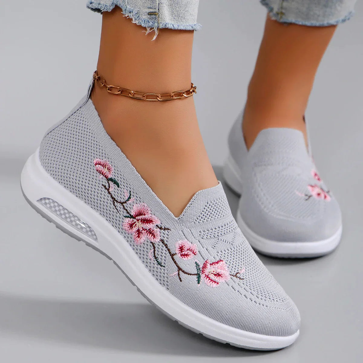 Mireille™ – Kvinnors Blommiga Komfort Sneakers