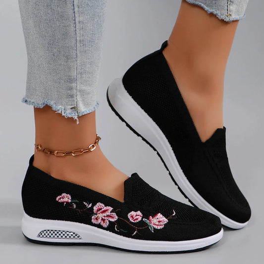 Mireille™ – Kvinnors Blommiga Komfort Sneakers