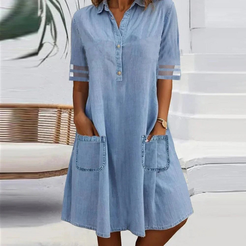 Cassey™ – Lätt Jeansklänning för Dam