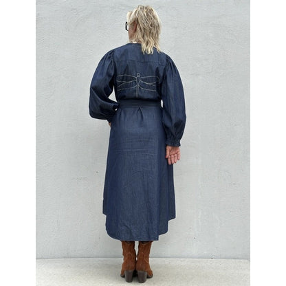 Tiana™ - Långärmad Denimklänning