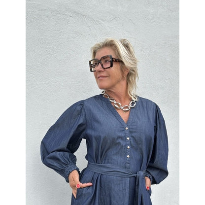 Tiana™ - Långärmad Denimklänning