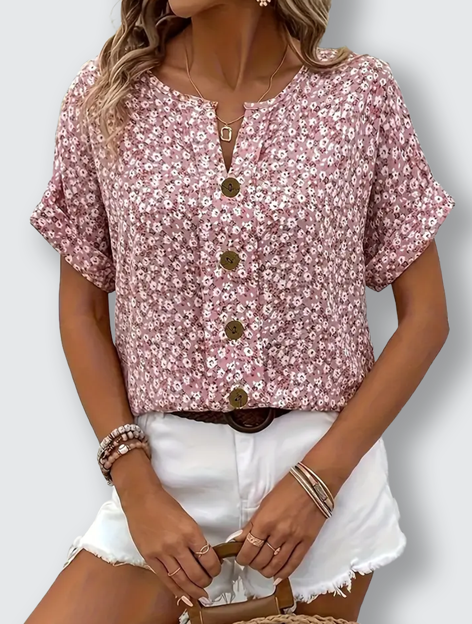 Mika™ – Blommig Mönstrad Blus