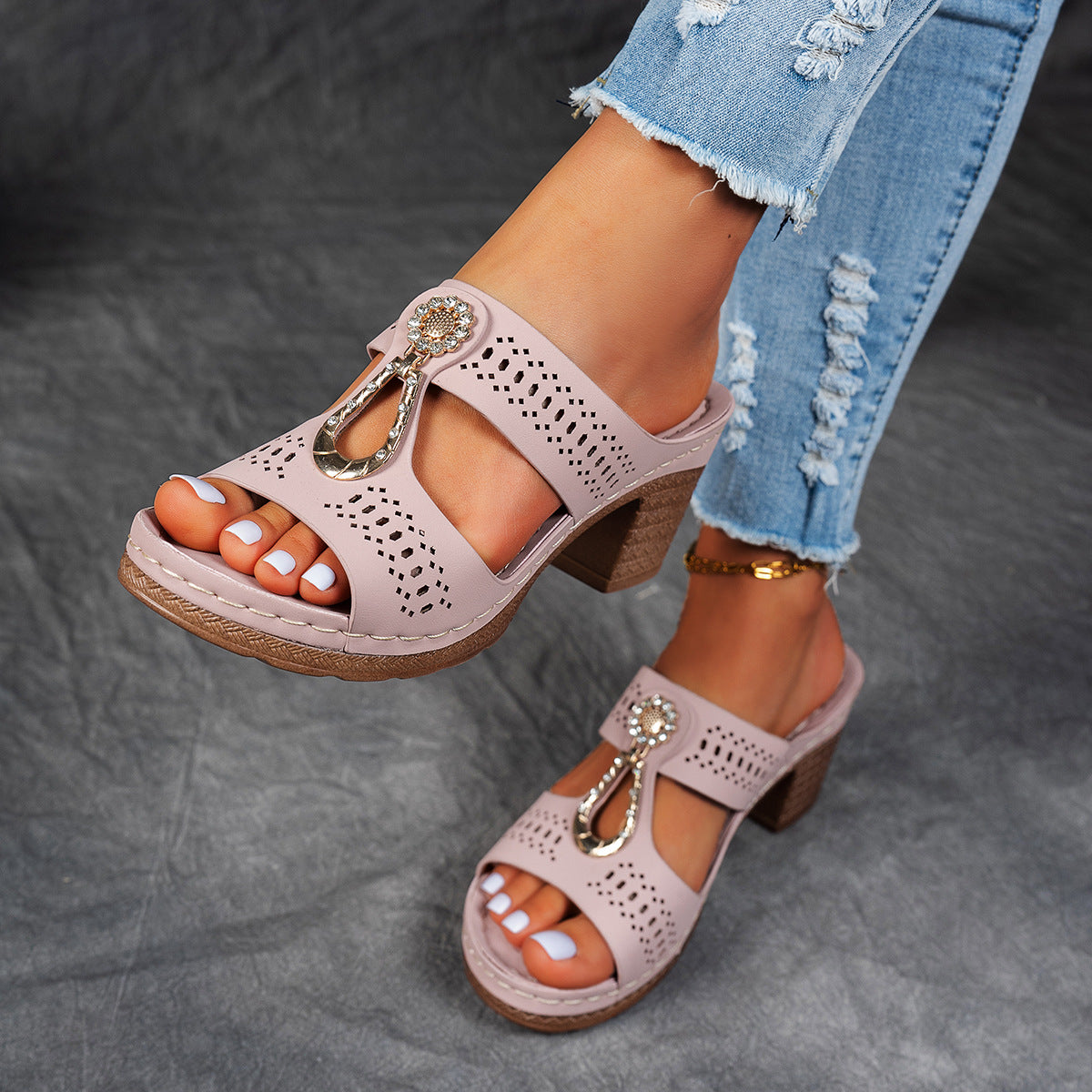 Anita™ - Ortopediska Sandaler Med Strass för Dam