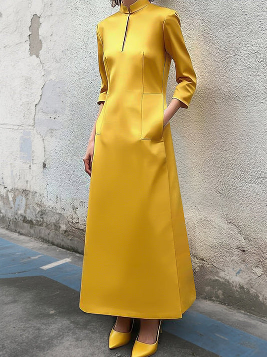 Charmaine™ – Kragklänning med Trekvartsärm