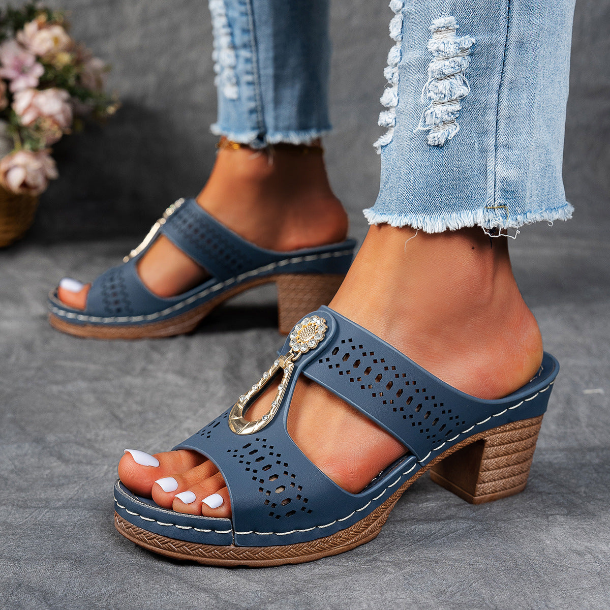 Anita™ - Ortopediska Sandaler Med Strass för Dam