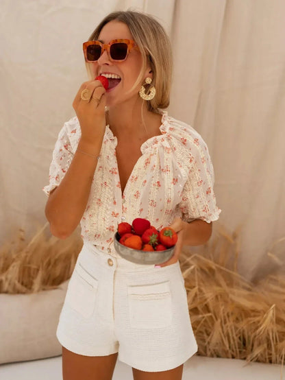 Iva™ – Damens Elegant Blommig Blus