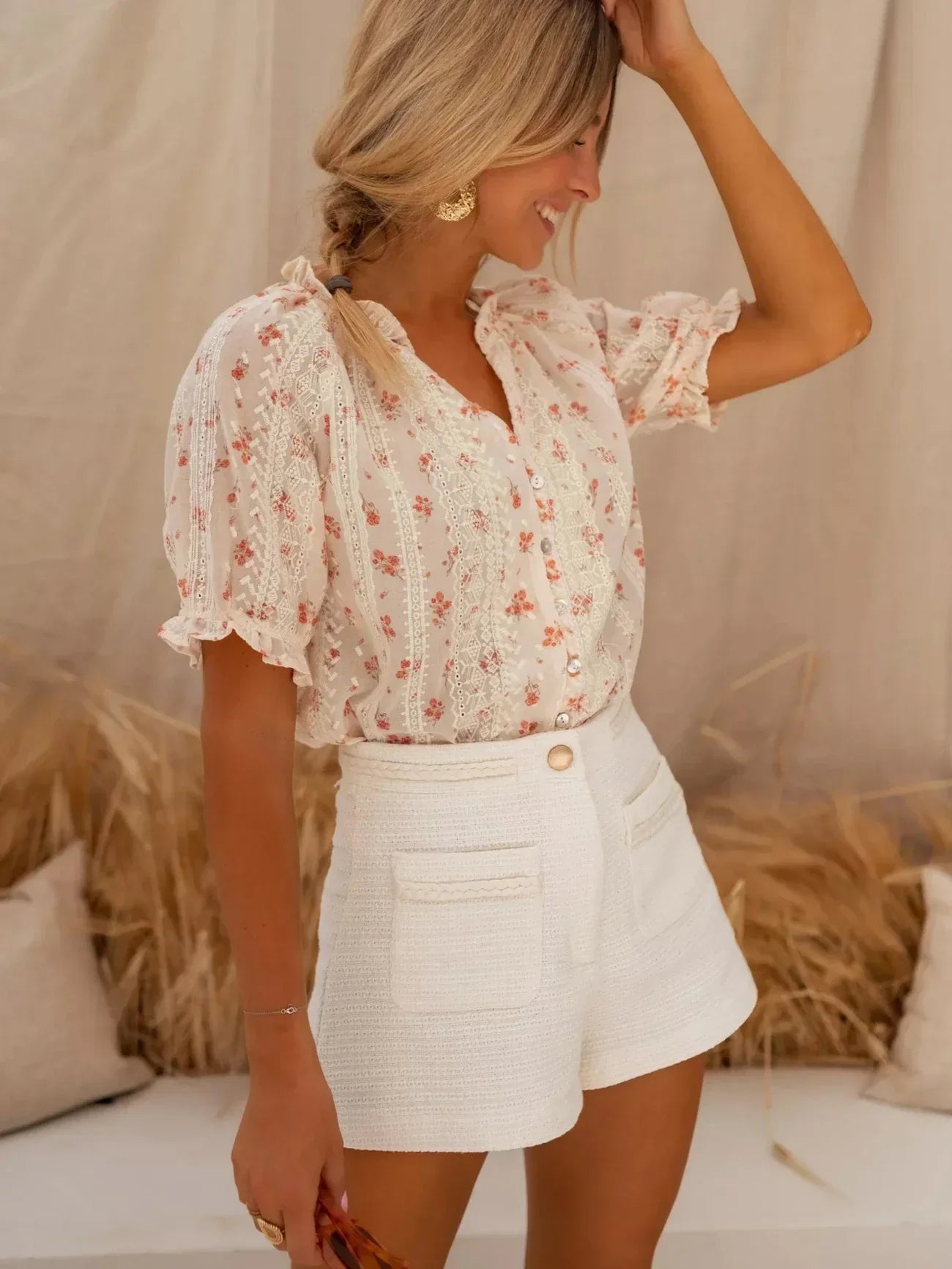 Iva™ – Damens Elegant Blommig Blus