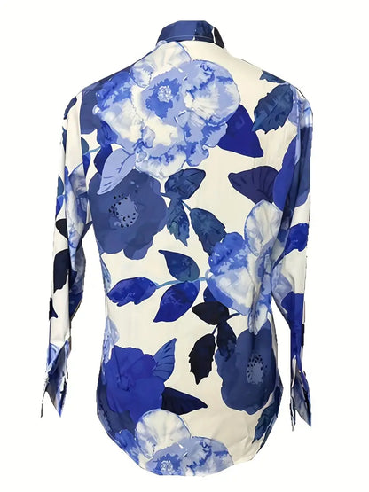 Rebecka™ - Blommig Blus med Krage