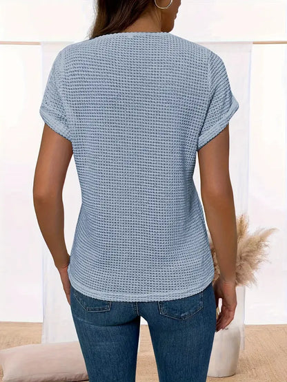 Stella™ – Damens Spets Blus med Rund Hals