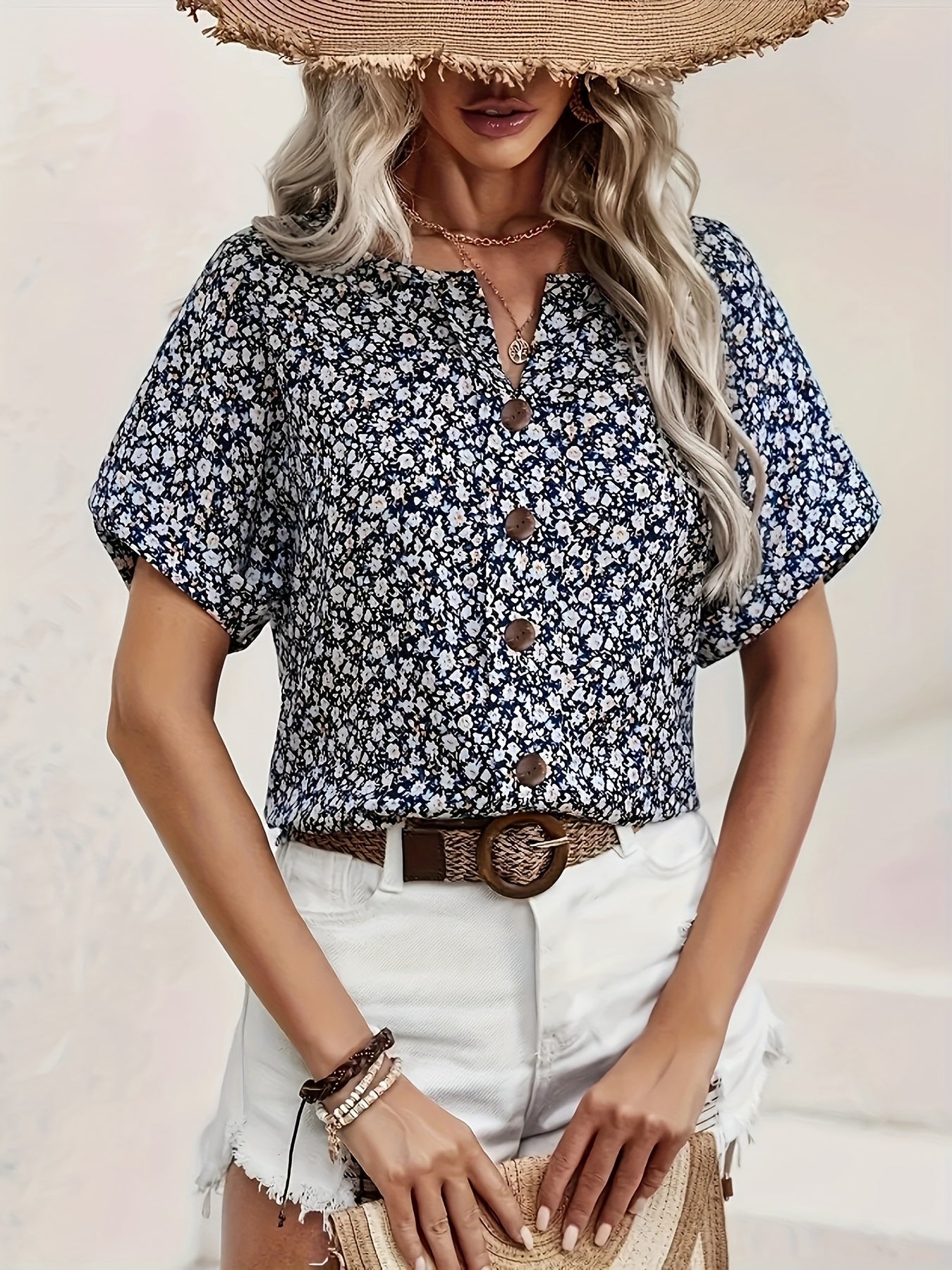 Mika™ – Blommig Mönstrad Blus