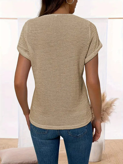 Stella™ – Damens Spets Blus med Rund Hals