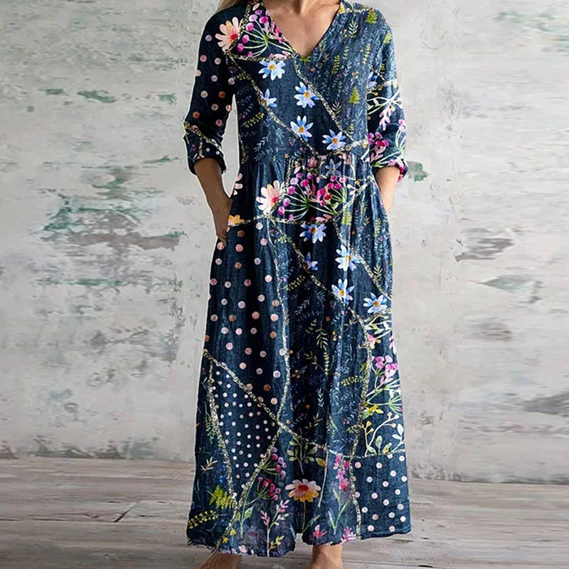 Pernilla™ - Elegant Vintage Maxiklänning