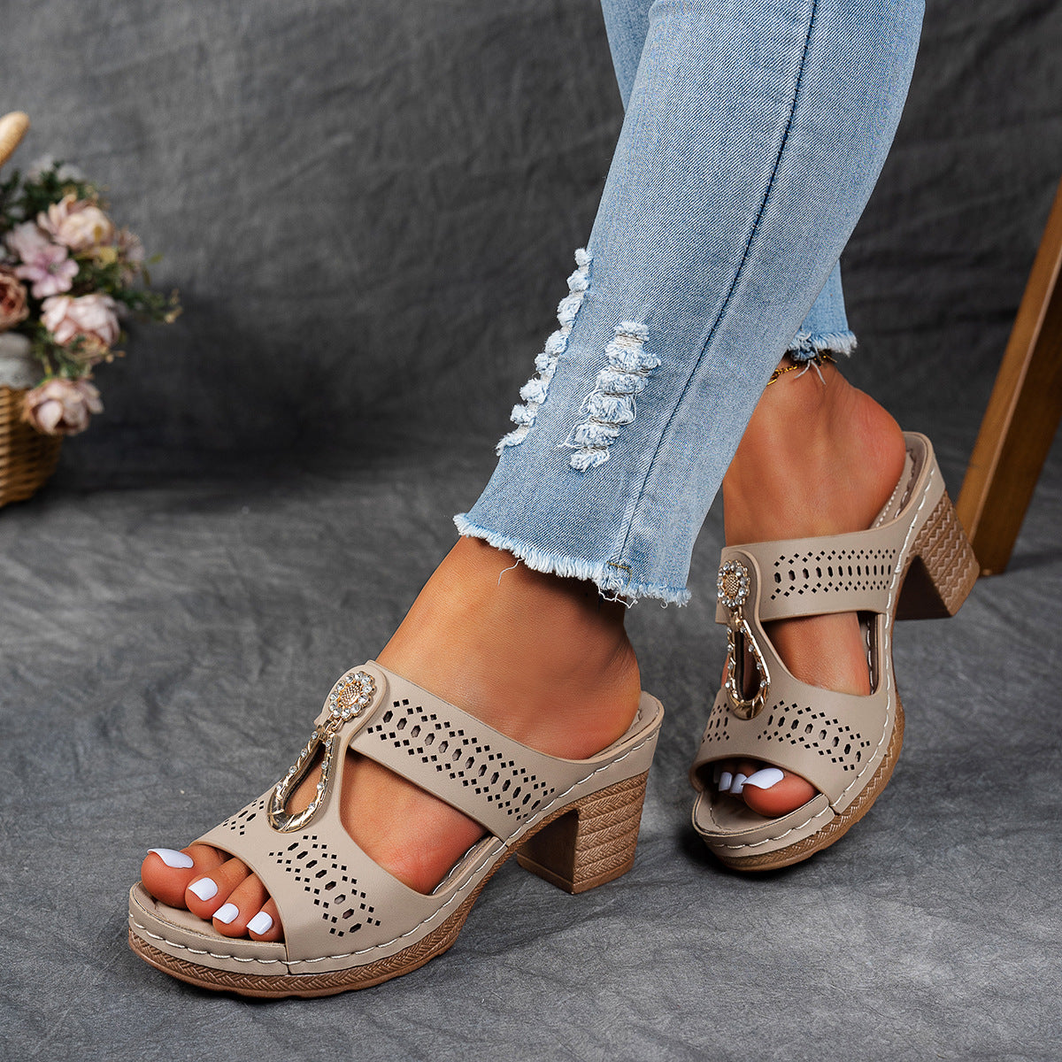 Anita™ - Ortopediska Sandaler Med Strass för Dam