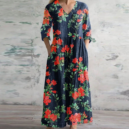 Pernilla™ - Elegant Vintage Maxiklänning
