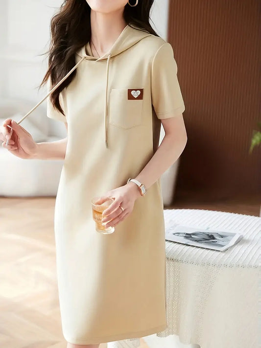Bellah™ – Damens Beige Huvklänning