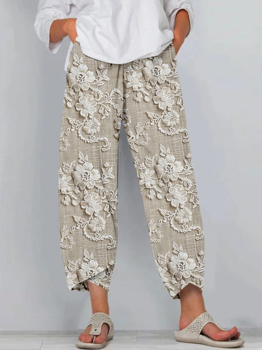 Nerys™ - Chic Avslappnad Passform Tryckta Byxor