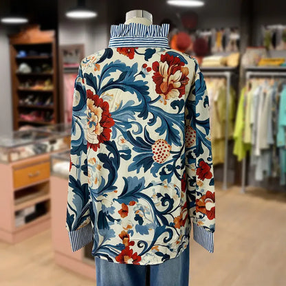 Chara™ – Damens Vintage Blommig Blus