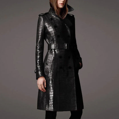 Lior™ - Elegant Läder Trenchcoat