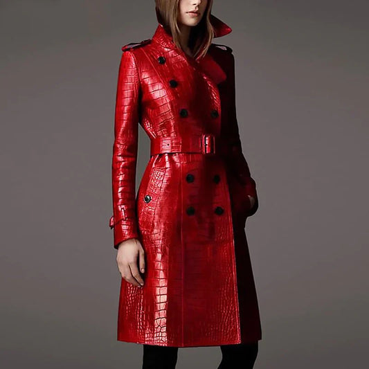 Lior™ - Elegant Läder Trenchcoat