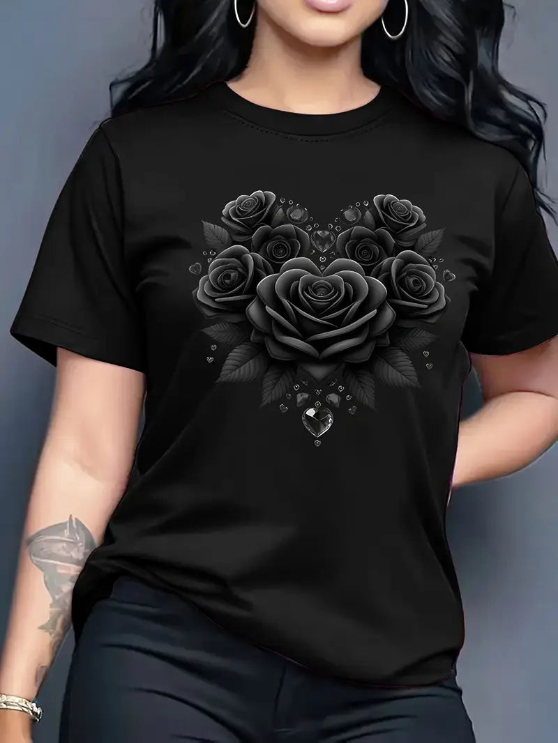 Blommigt Hjärt T-Shirt | Tillsammans Mot Diabetes