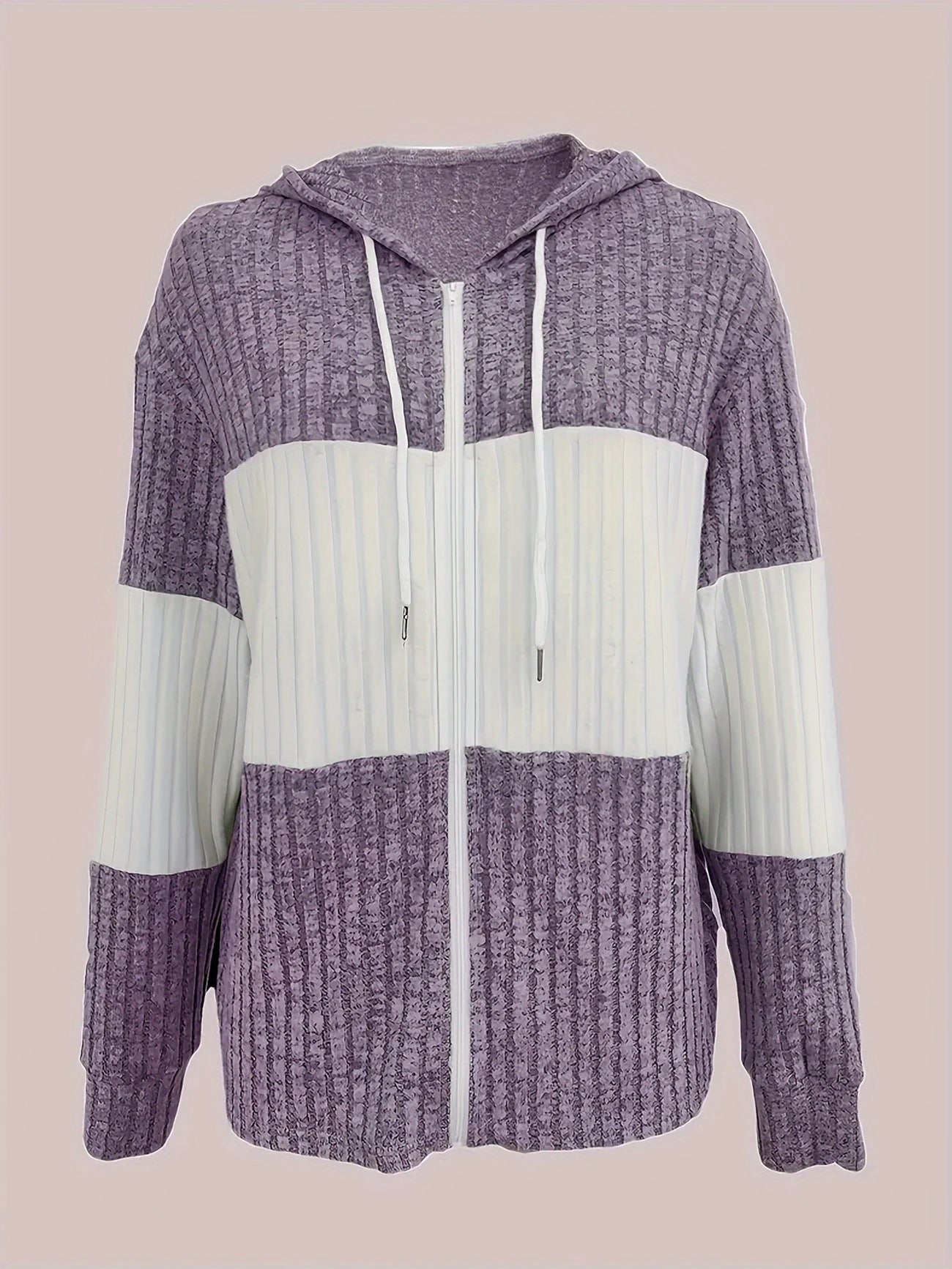 Inga™ – Färgblock Zip-Huvtröja för Dam