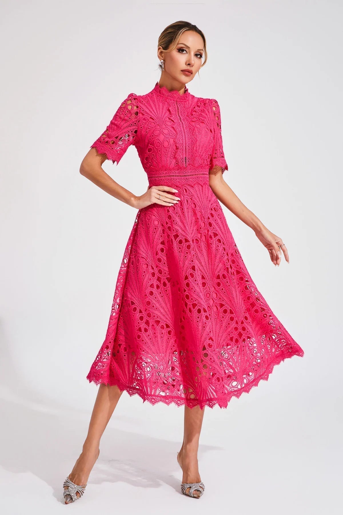 Laila™ – Damens Broderad Ledig Klänning