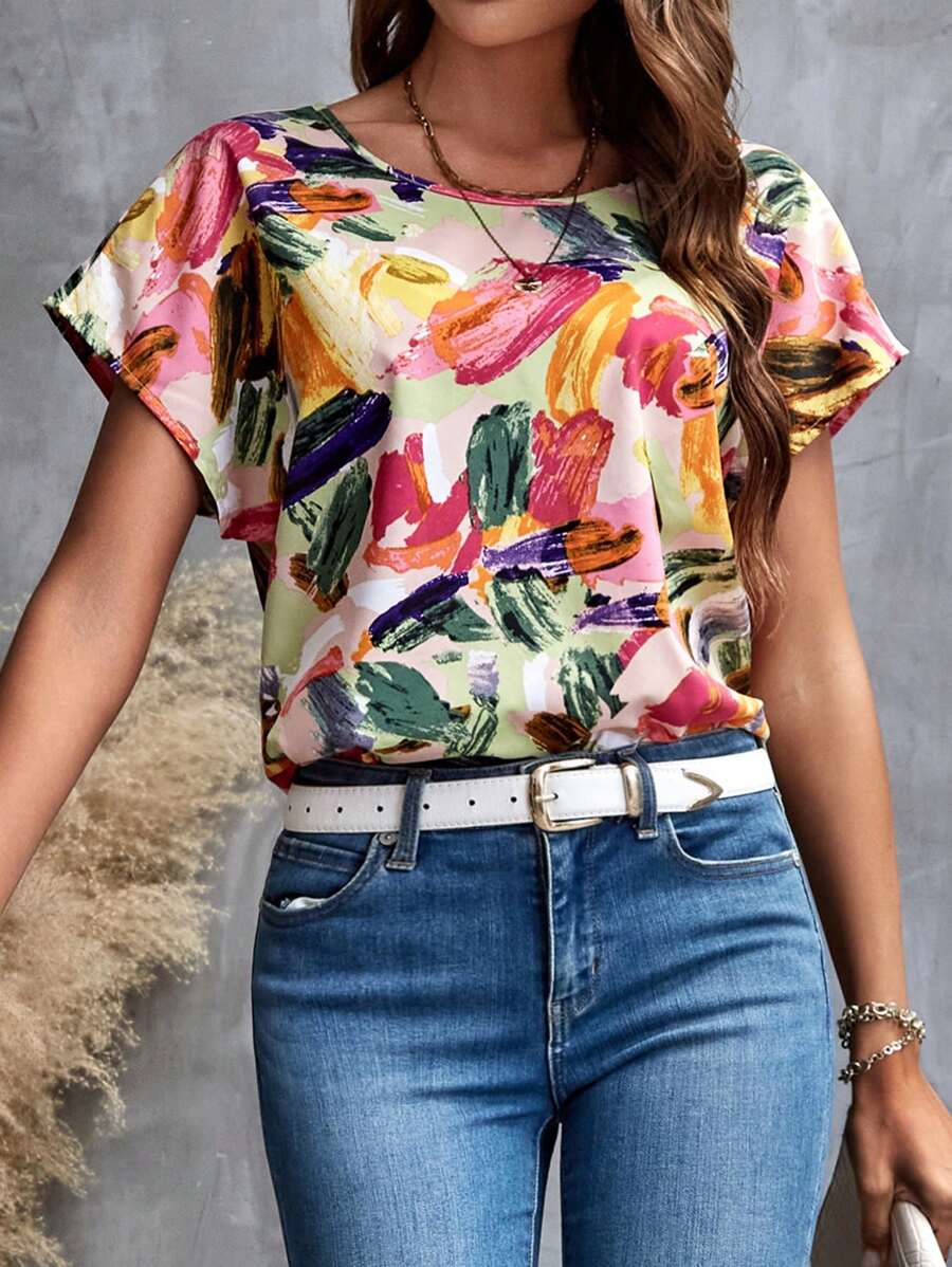 Terese™ – Damens Blommig Batwing Blus